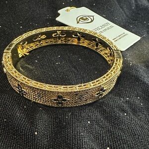 Gold and Black Designer Bangle Bracelet